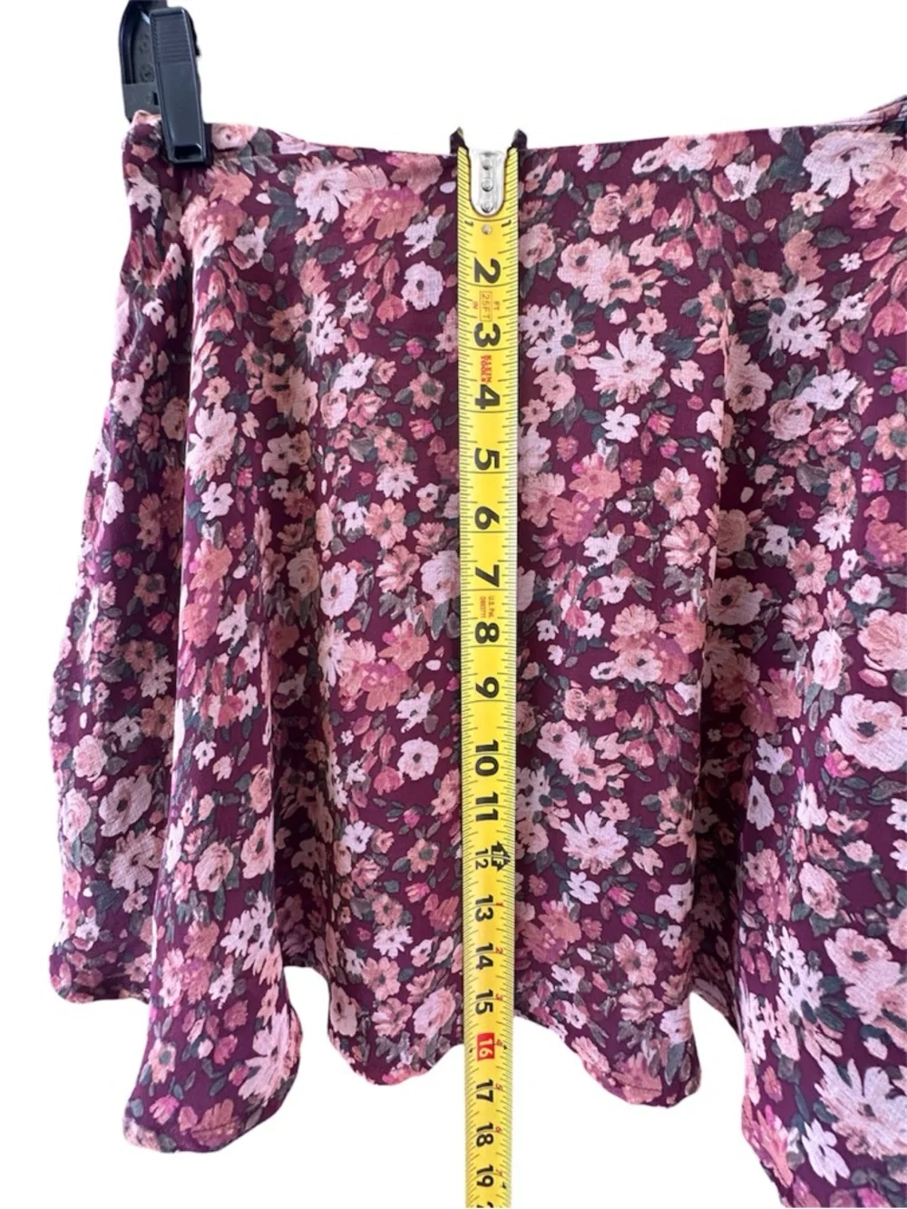 Altar'd State Floral Skirt in Burgundy and Pink - Picture 3 of 6